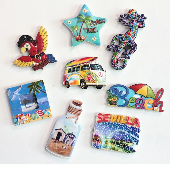 Venda por atacado de lembrança de pirata com caveira, ímã de geladeira de resina personalizada, adesivo de geladeira